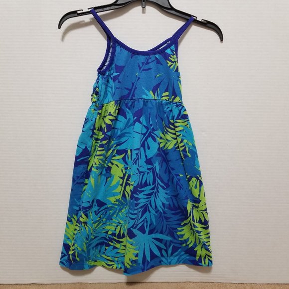 The Children's Place dress Large 10/12 abstract palm frond print sleeveless - Picture 2 of 7